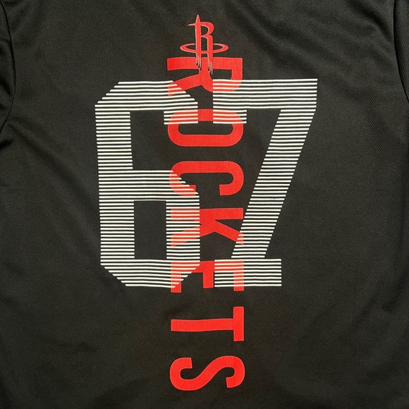 Houston Rockets Black Red Baseball Jersey Shirt Men's six seven - Picture 4 of 7